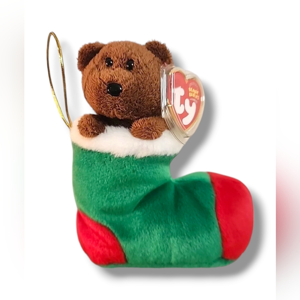 TY Beanie Babies Stockings the Bear in Christmas Stocking 6" Stuffed Animal